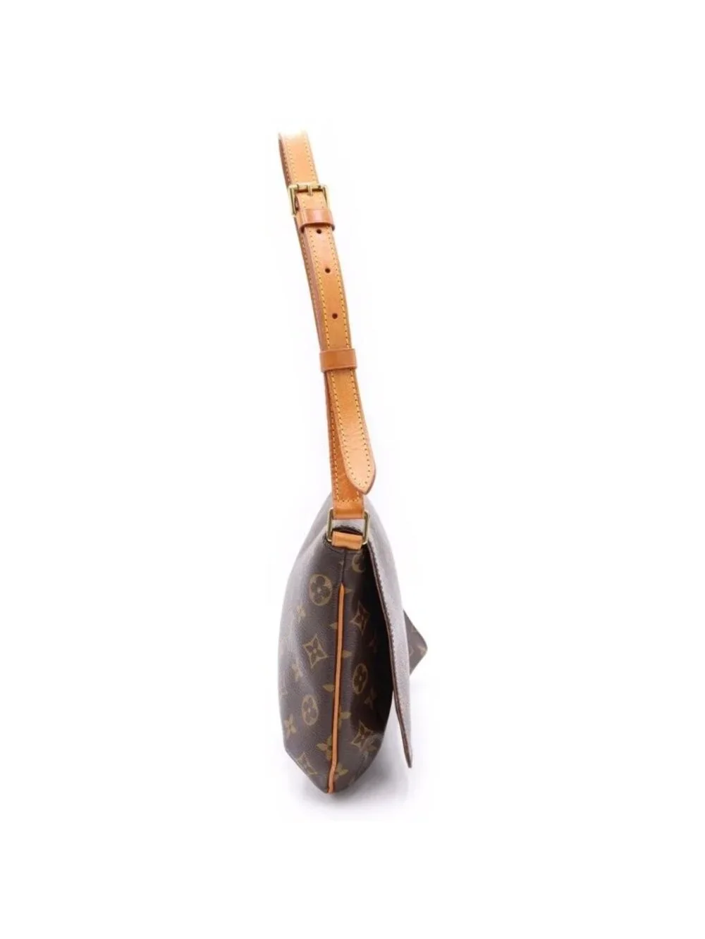 Louis Vuitton Monogram Musette Tango Leather Shoulder Bag Brown